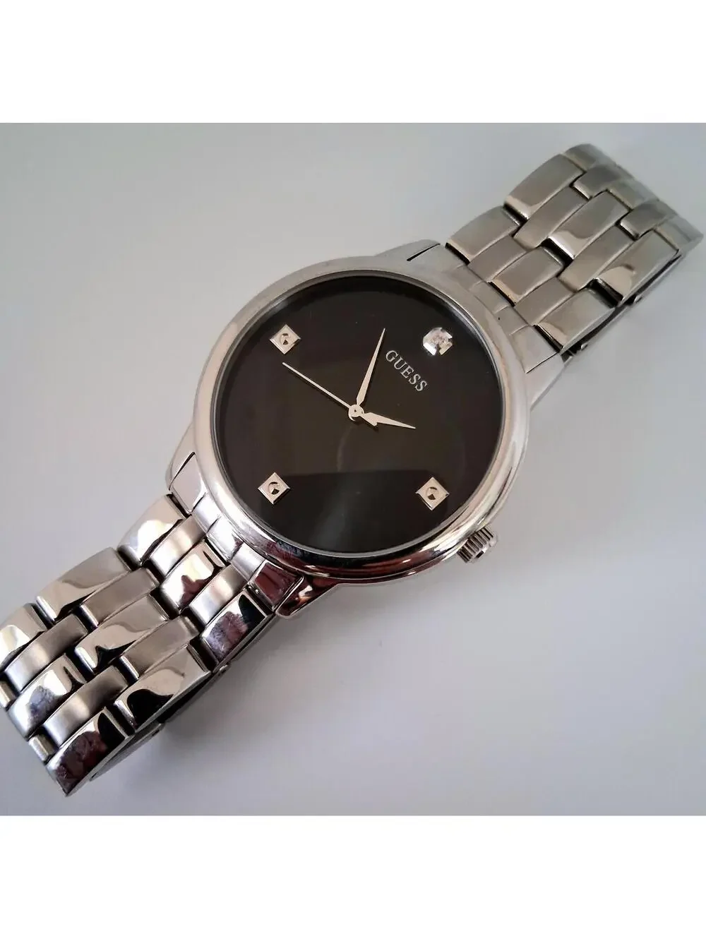 Rare Men's Guess Watch w/Diamond Pointers